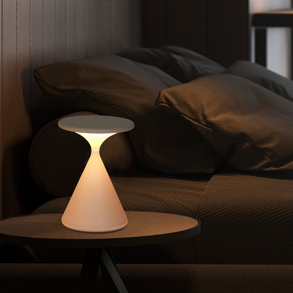 Aeron | Cordless Hourglass Table Lamp with Adjustable Brightness | Modern Design for Versatile Lighting 7