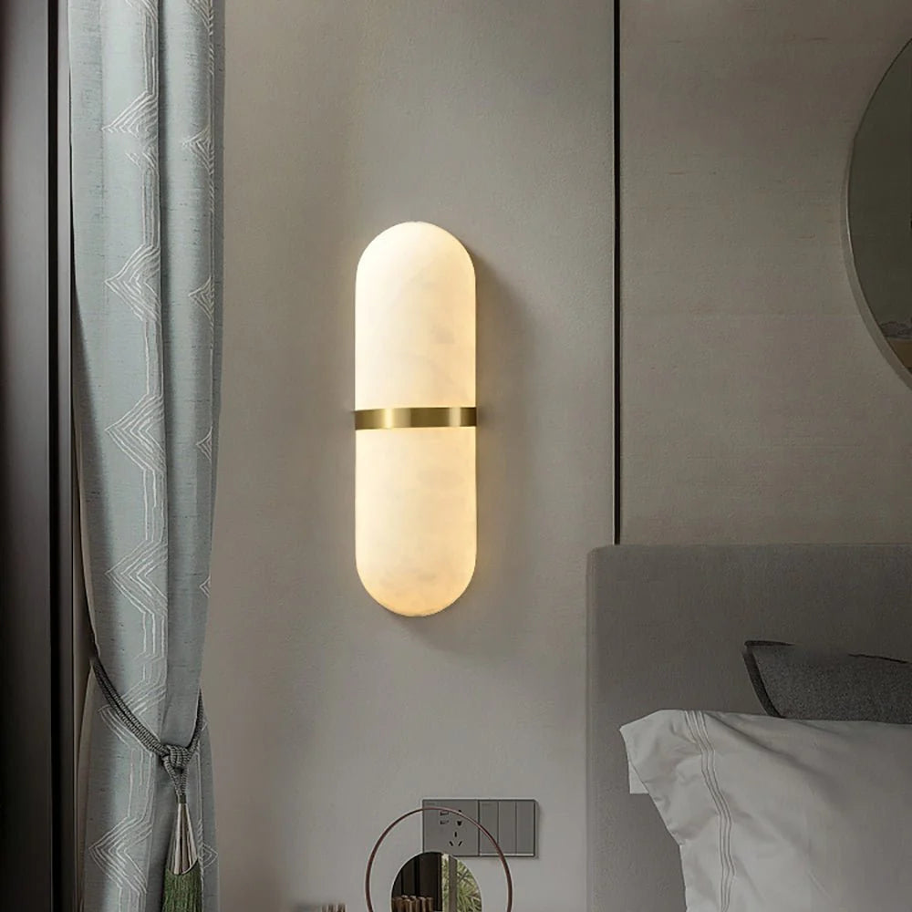 Jade Pill Alabaster Wall Lamp Living Room Bedroom