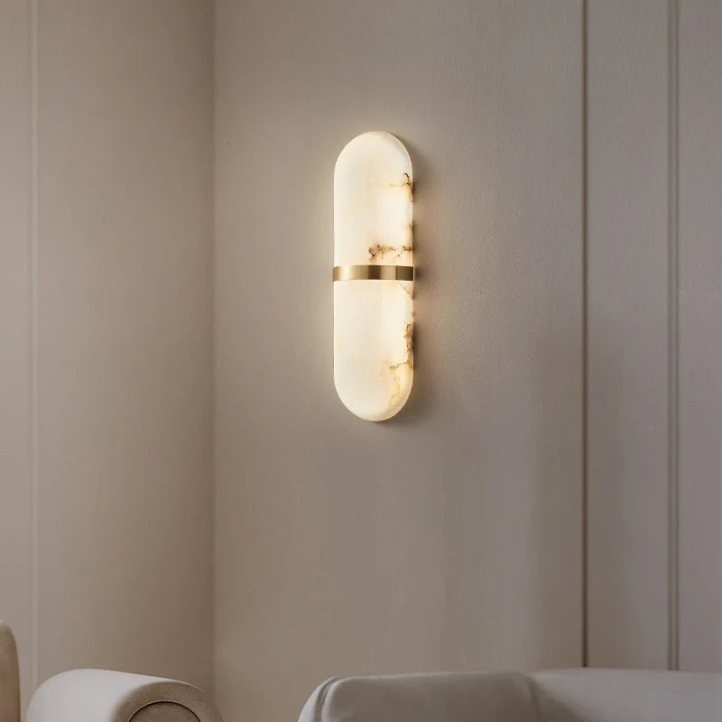 Jade Pill Alabaster Wall Lamp Living Room Bedroom