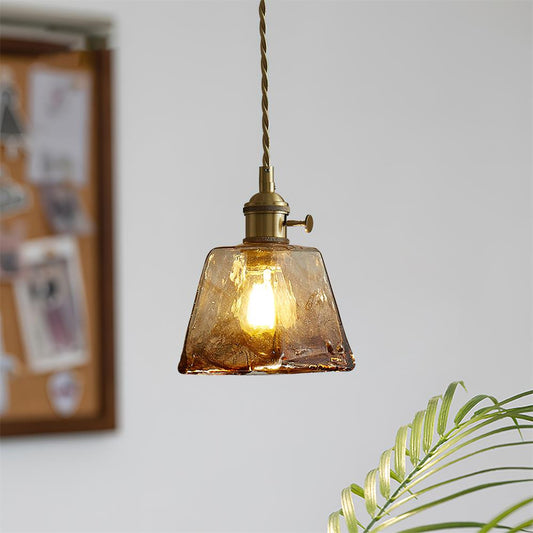 Amberlyn | Vintage Amber Glass Pendant Light with Adjustable Height | Elegant Illumination for Any Space 0