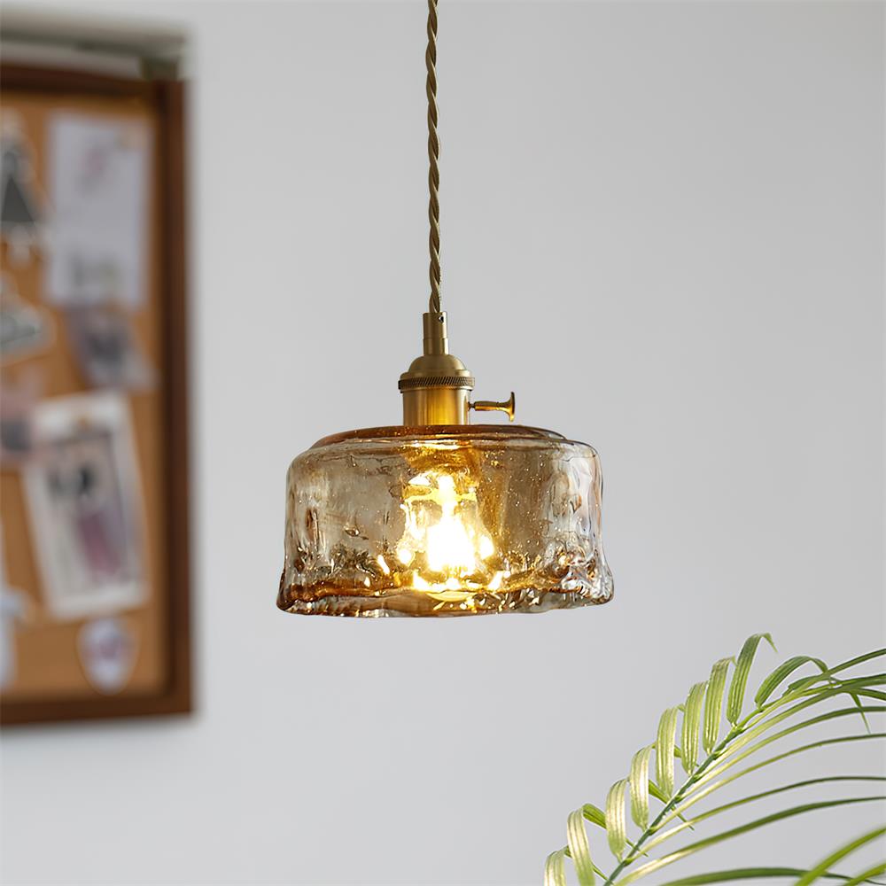 Amberlyn | Vintage Amber Glass Pendant Light with Adjustable Height | Elegant Illumination for Any Space 10
