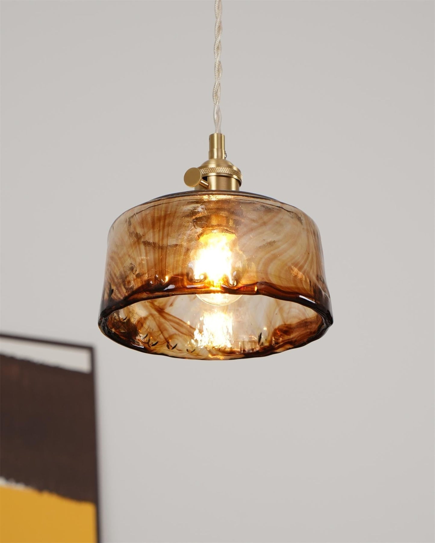 Amberlyn | Vintage Amber Glass Pendant Light with Adjustable Height | Elegant Illumination for Any Space 5