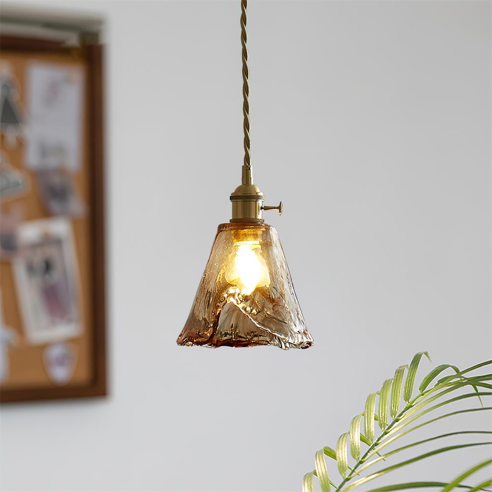 Amberlyn | Vintage Amber Glass Pendant Light with Adjustable Height | Elegant Illumination for Any Space 9
