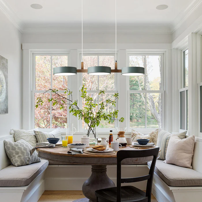 Architectural Pendant Light | Modern Multi-Light Design with Wood Accents | Stylish Illumination for Kitchen and Dining Spaces 10