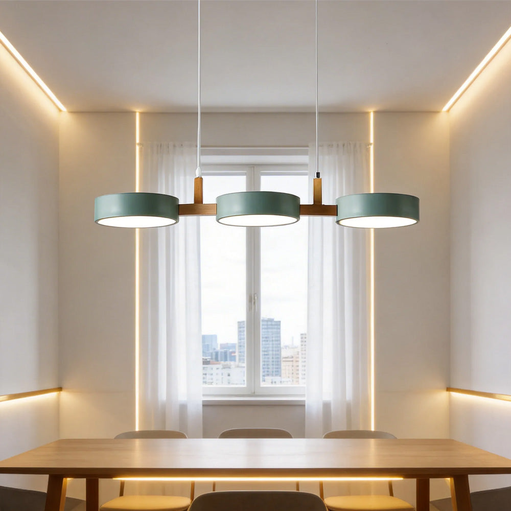 Architectural Pendant Light | Modern Multi-Light Design with Wood Accents | Stylish Illumination for Kitchen and Dining Spaces 11