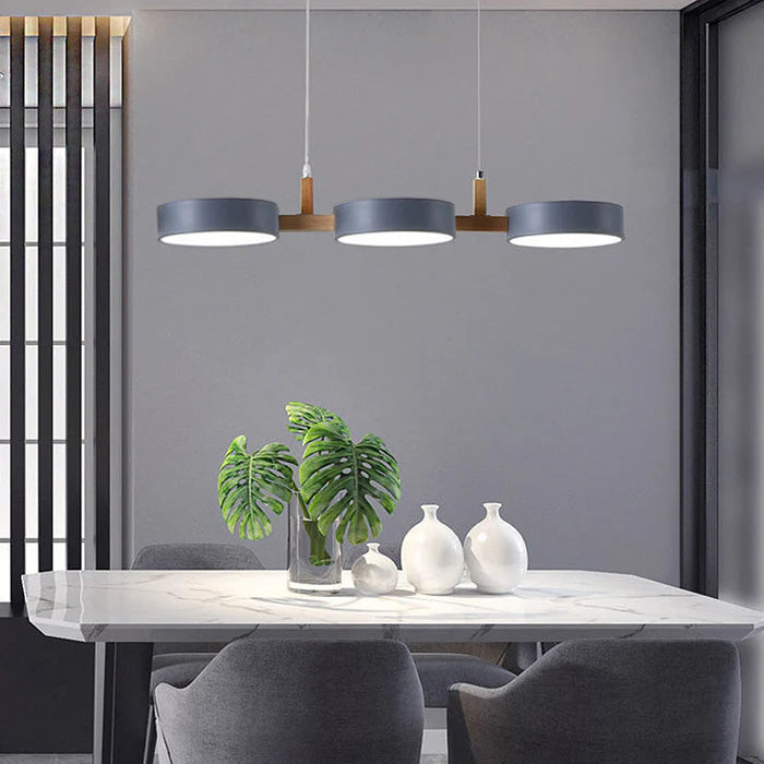 Architectural Pendant Light | Modern Multi-Light Design with Wood Accents | Stylish Illumination for Kitchen and Dining Spaces 13