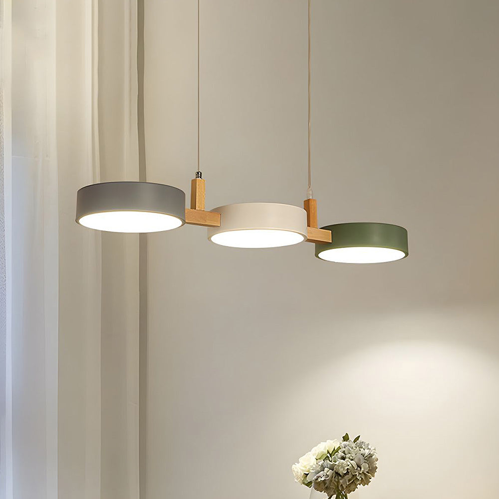 Architectural Pendant Light | Modern Multi-Light Design with Wood Accents | Stylish Illumination for Kitchen and Dining Spaces 7