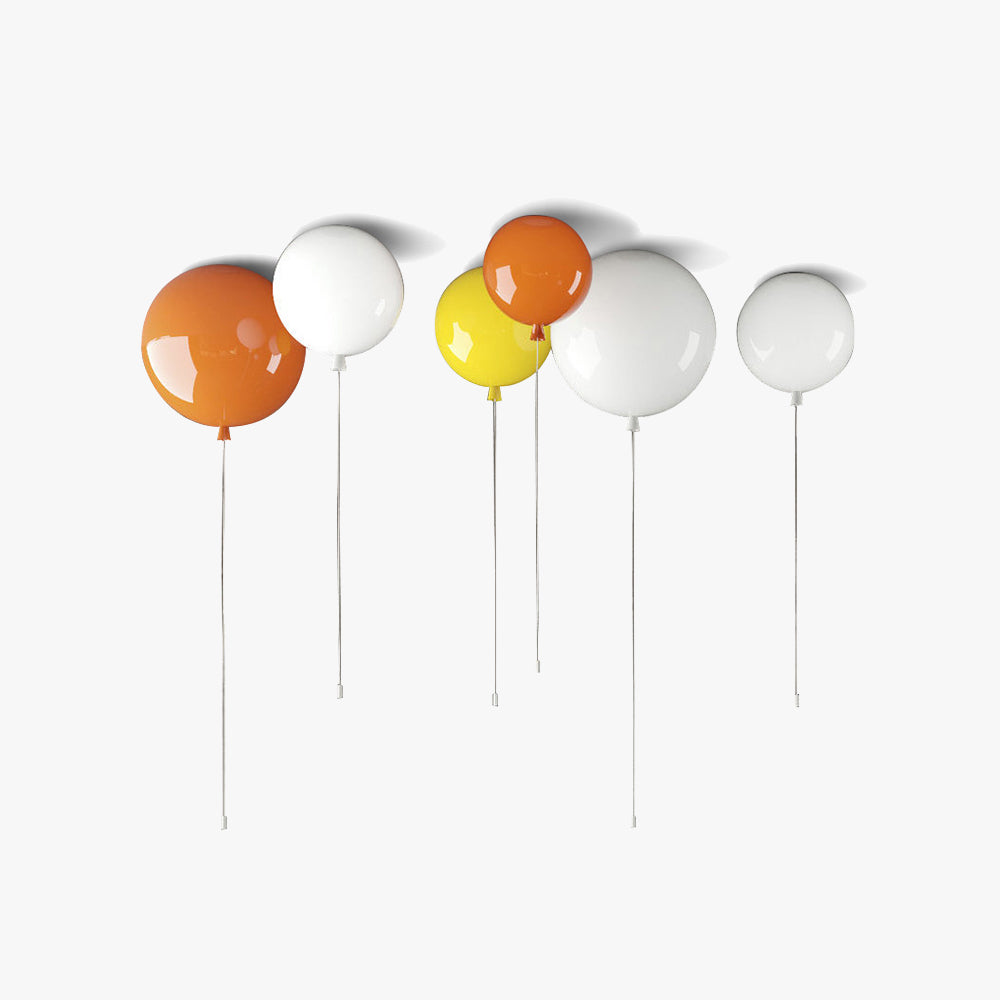 Aria Balloon Flush Mount Ceiling Light, Acrylic, Dia20-35cm | White | Warm LED, E27 Bulb Included