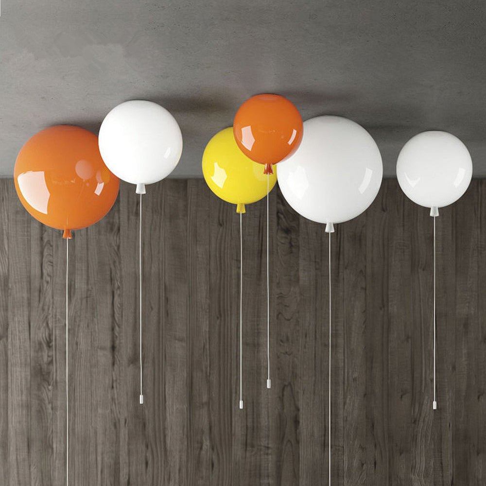 Aria Balloon Flush Mount Ceiling Light, Acrylic, Dia20-35cm | White | Warm LED, E27 Bulb Included