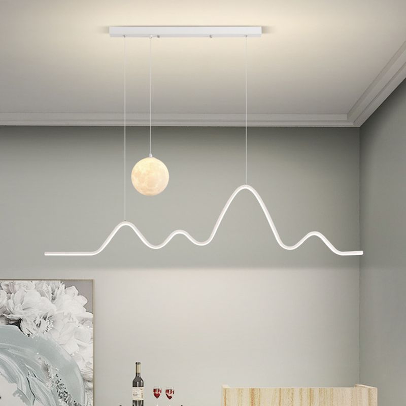 Arisha Wavy Pendant Light | Black/White/Gold | Dimmable