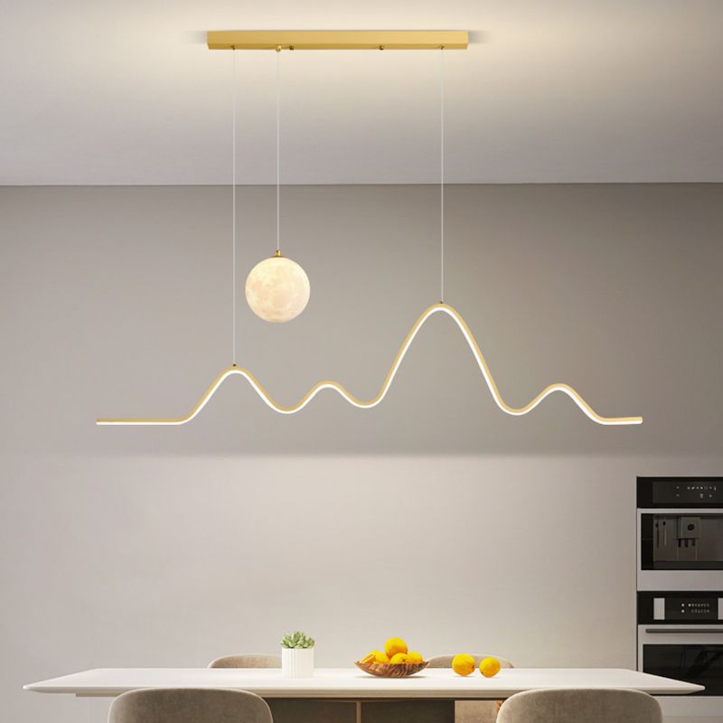 Arisha Wavy Pendant Light | Black/White/Gold | Dimmable