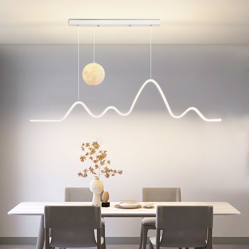 Arisha Wavy Pendant Light | Black/White/Gold | Dimmable