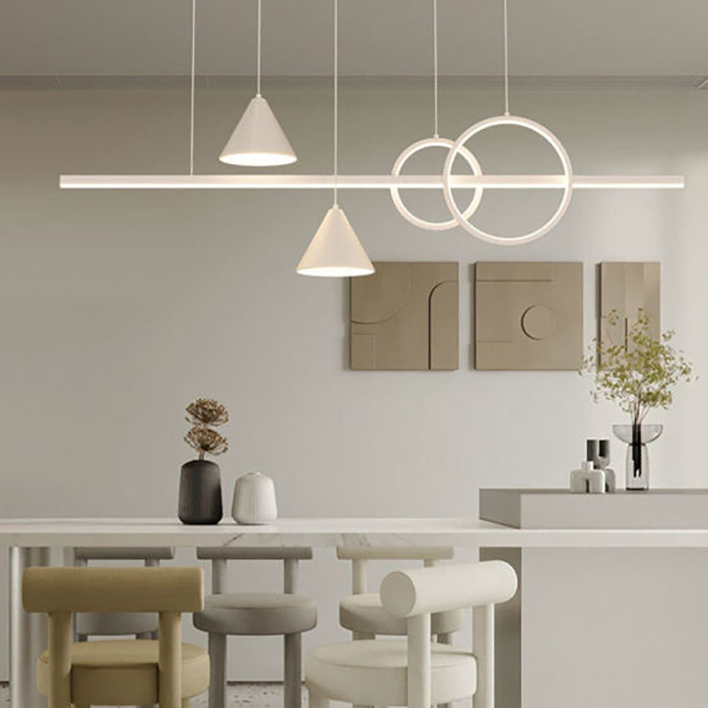 Arisha Linear Geometric Pendant Light | White/Black | L100/120