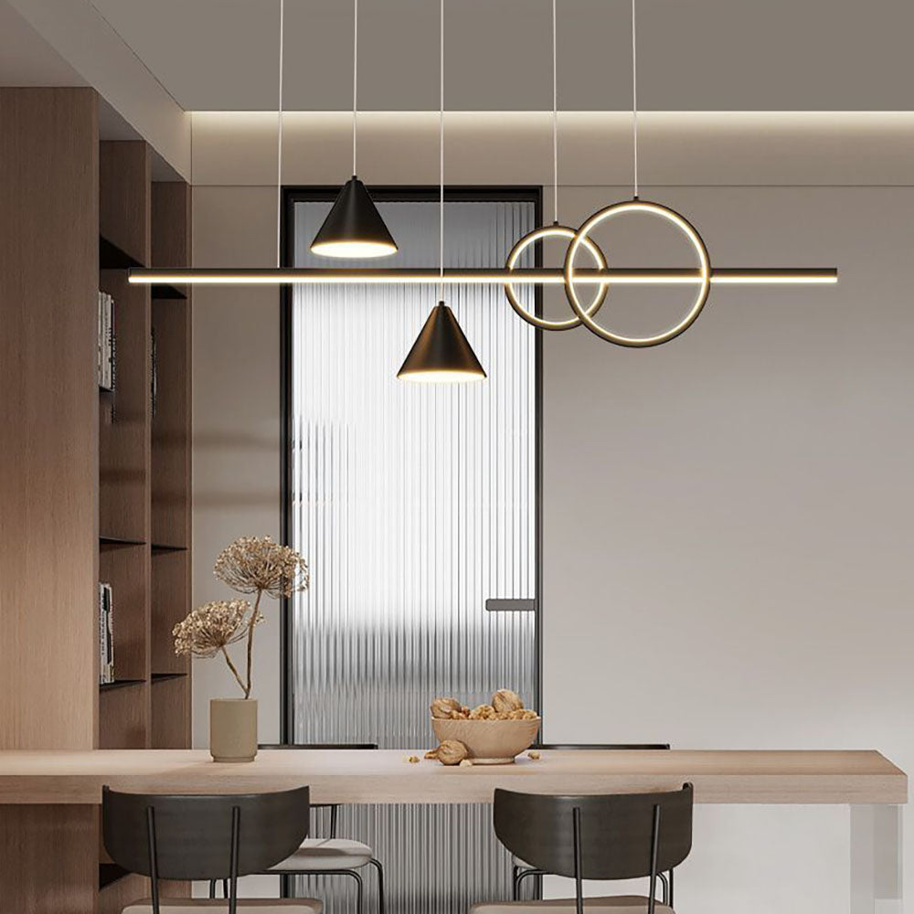 Arisha Linear Geometric Pendant Light | White/Black | L100/120