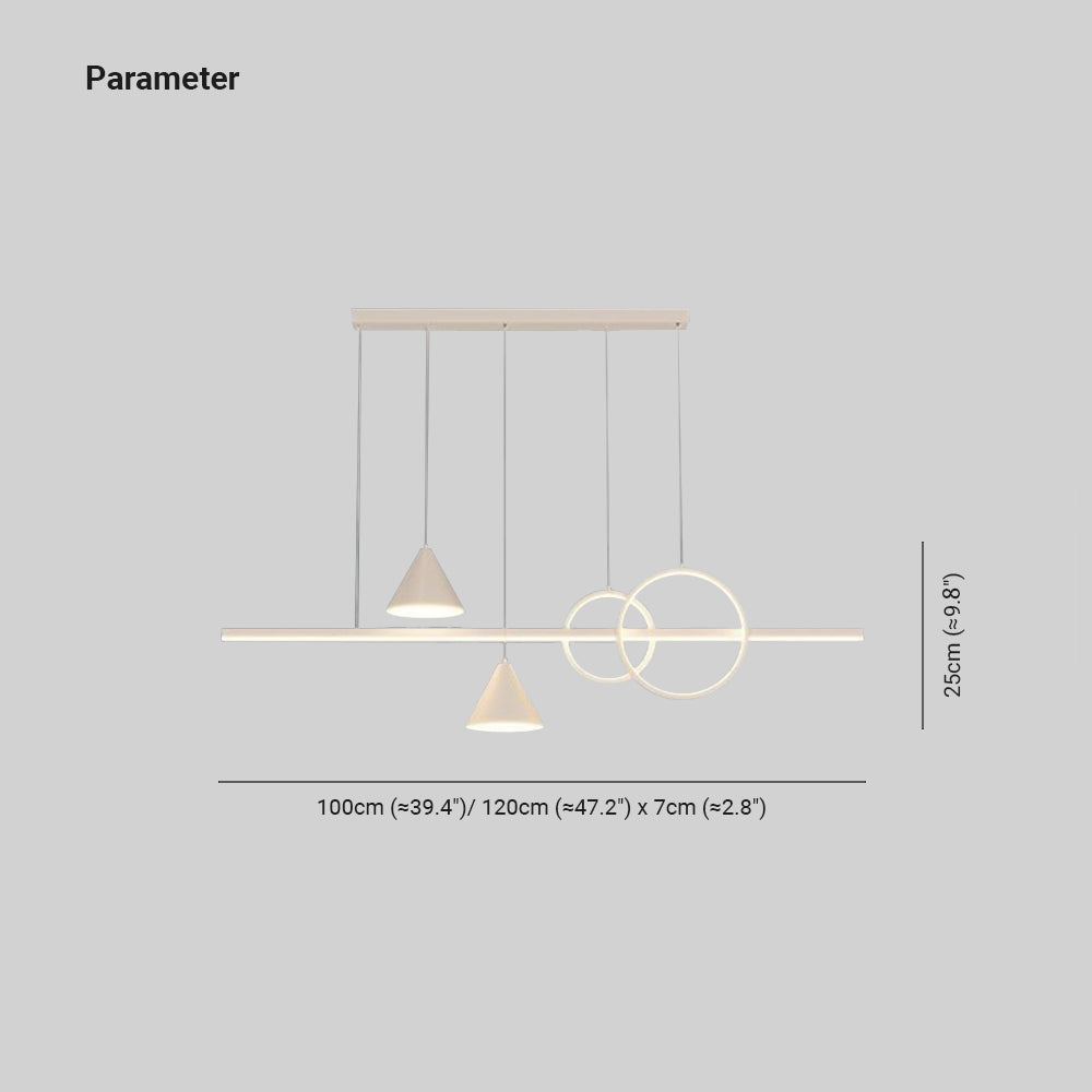 Arisha Linear Geometric Pendant Light | White/Black | L100/120