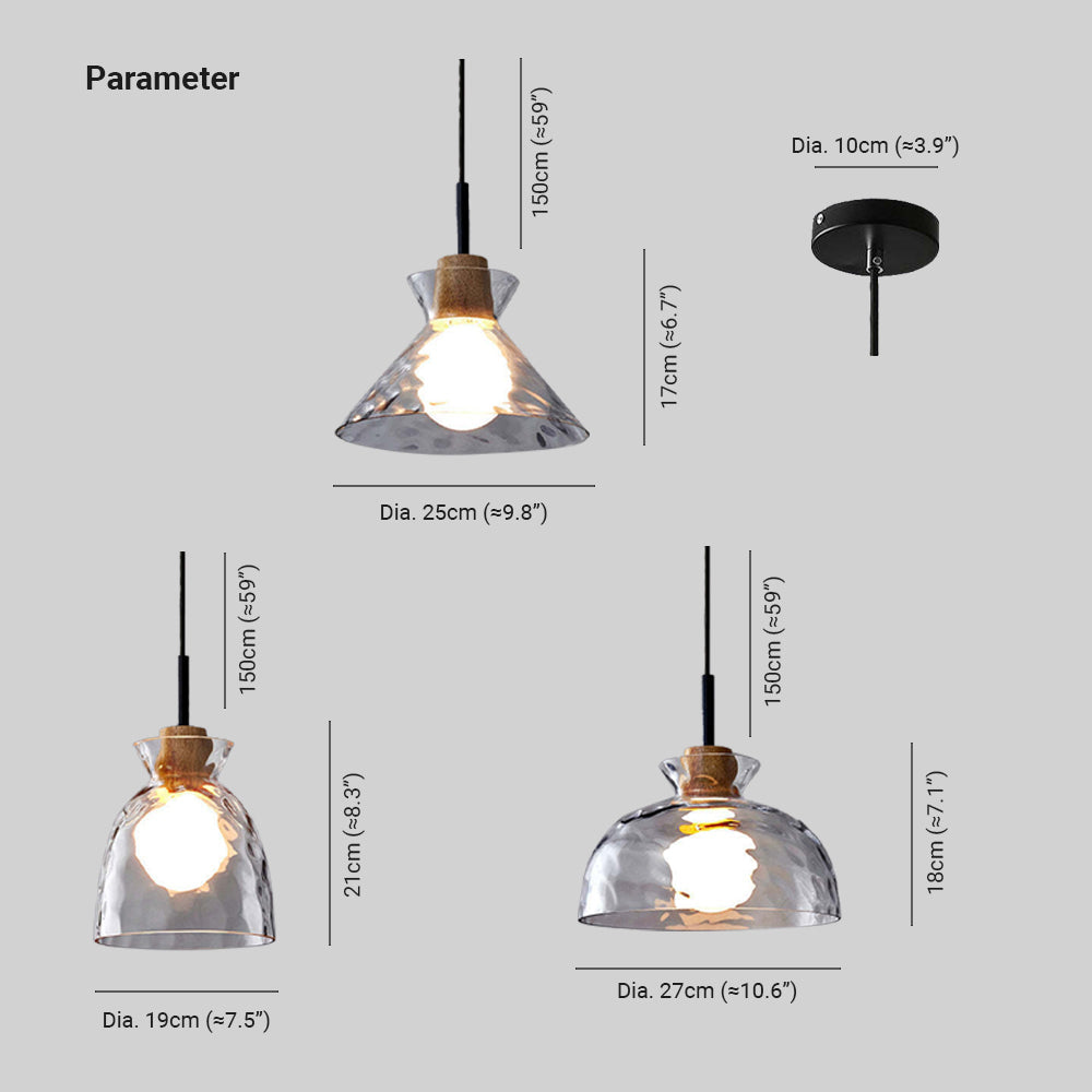 Arisha Geometric Glass Pendant Light | 3 Shapes | E27
