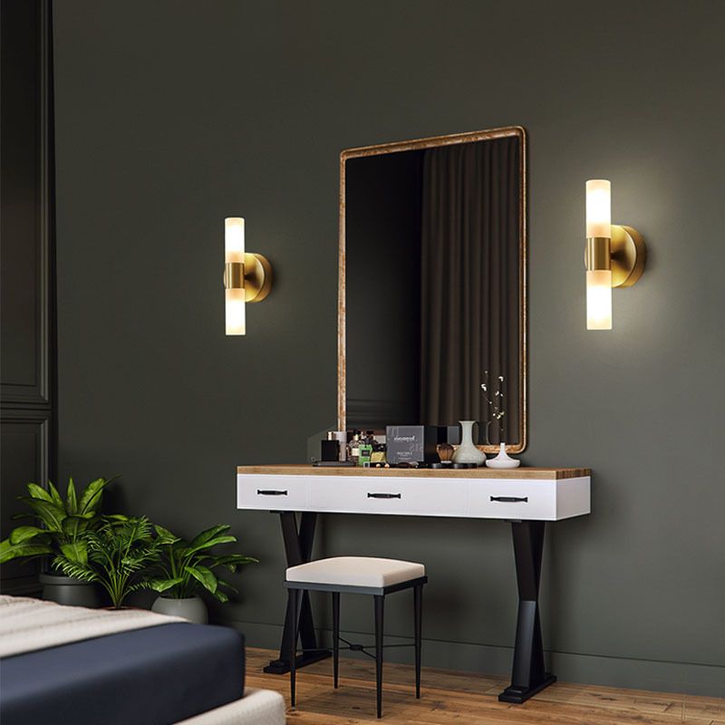 Arisha | Modern Cylindrical Metal LED Wall Lamp with Elegant Gold Finish | Stylish Lighting for Living Room and Bathroom 2