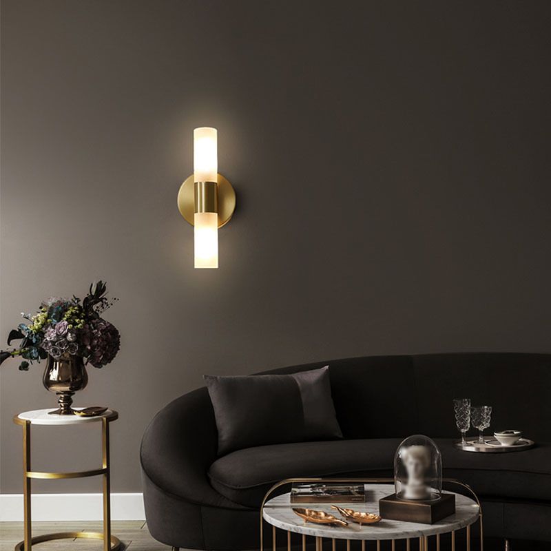 Arisha | Modern Cylindrical Metal LED Wall Lamp with Elegant Gold Finish | Stylish Lighting for Living Room and Bathroom 3