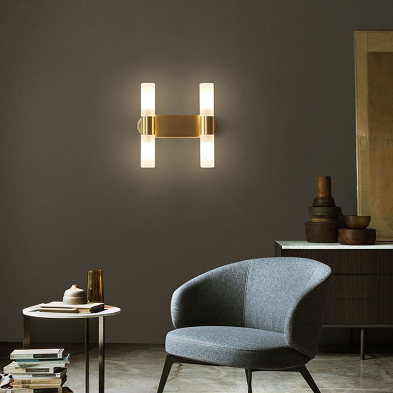Arisha | Modern Cylindrical Metal LED Wall Lamp with Elegant Gold Finish | Stylish Lighting for Living Room and Bathroom 4