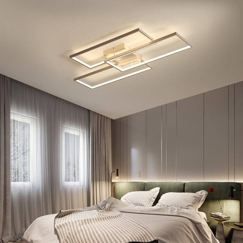 Arisha | Rectangular Flush Mount Ceiling Light with Dimmable Feature | Elegant Metal Design for Modern Spaces 4