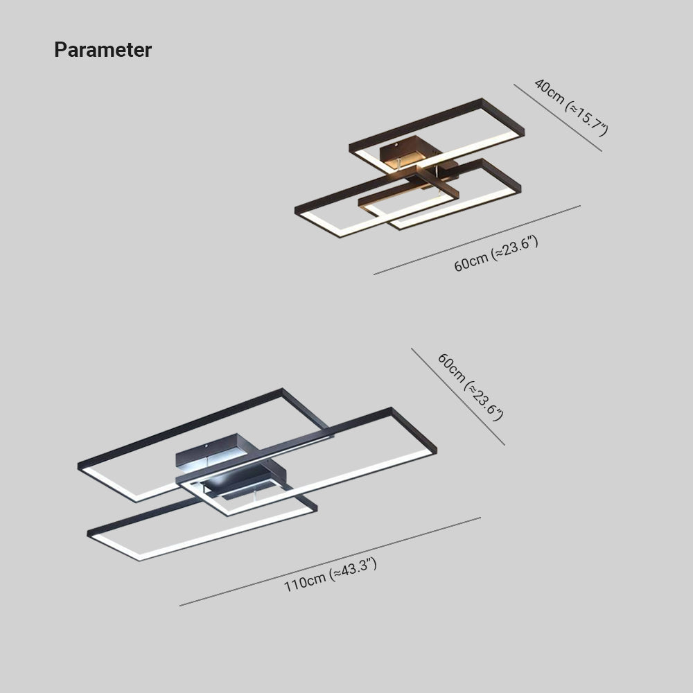 Arisha | Rectangular Flush Mount Ceiling Light with Dimmable Feature | Elegant Metal Design for Modern Spaces 5
