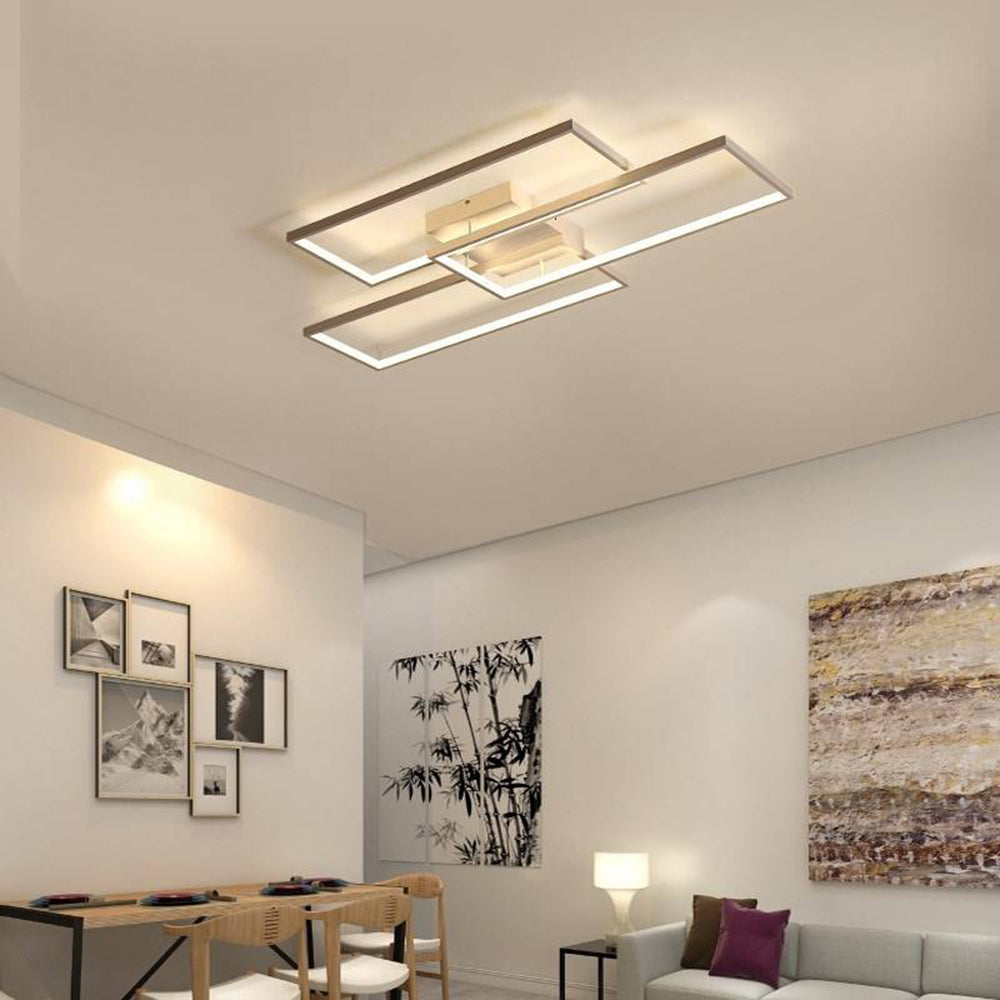 Arisha | Rectangular Flush Mount Ceiling Light with Dimmable Feature | Elegant Metal Design for Modern Spaces 6