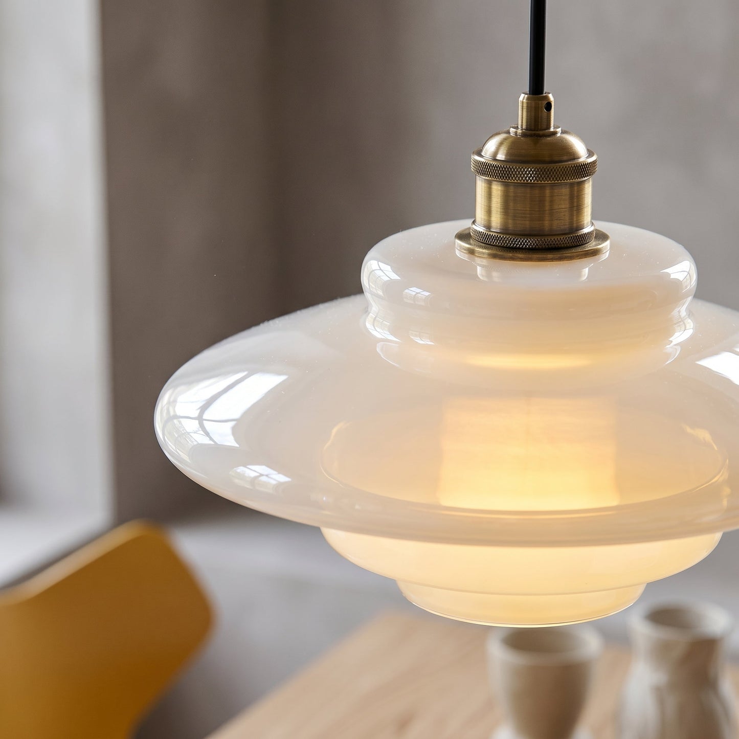 Art Deco Glass Pendant Light Fixture with Layered Design | Elegant Hanging Lights for Warm Home Ambiance 2