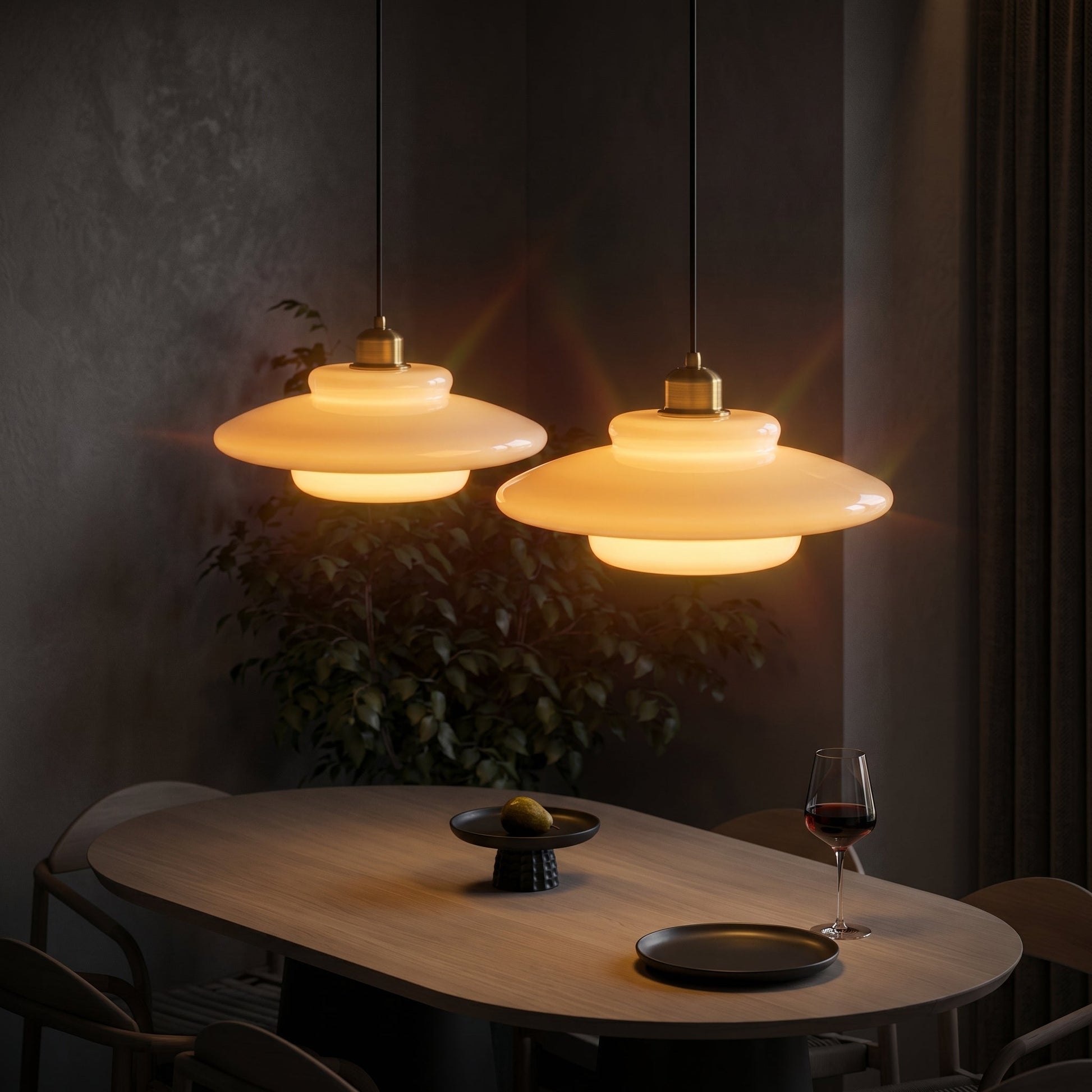 Art Deco Glass Pendant Light Fixture with Layered Design | Elegant Hanging Lights for Warm Home Ambiance 3