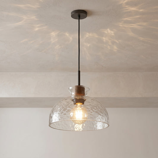 Artisan Collection | Glass Pendant Light with Unique Rippled Texture | Elegant Kitchen Pendant Lighting for Warm Ambient Glow 0
