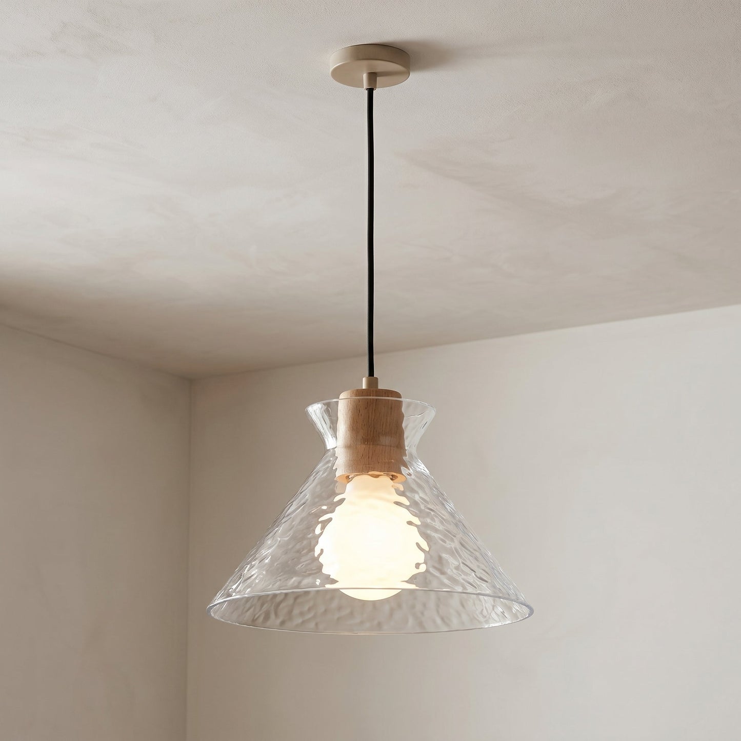 Artisan Collection | Glass Pendant Light with Unique Rippled Texture | Elegant Kitchen Pendant Lighting for Warm Ambient Glow 3