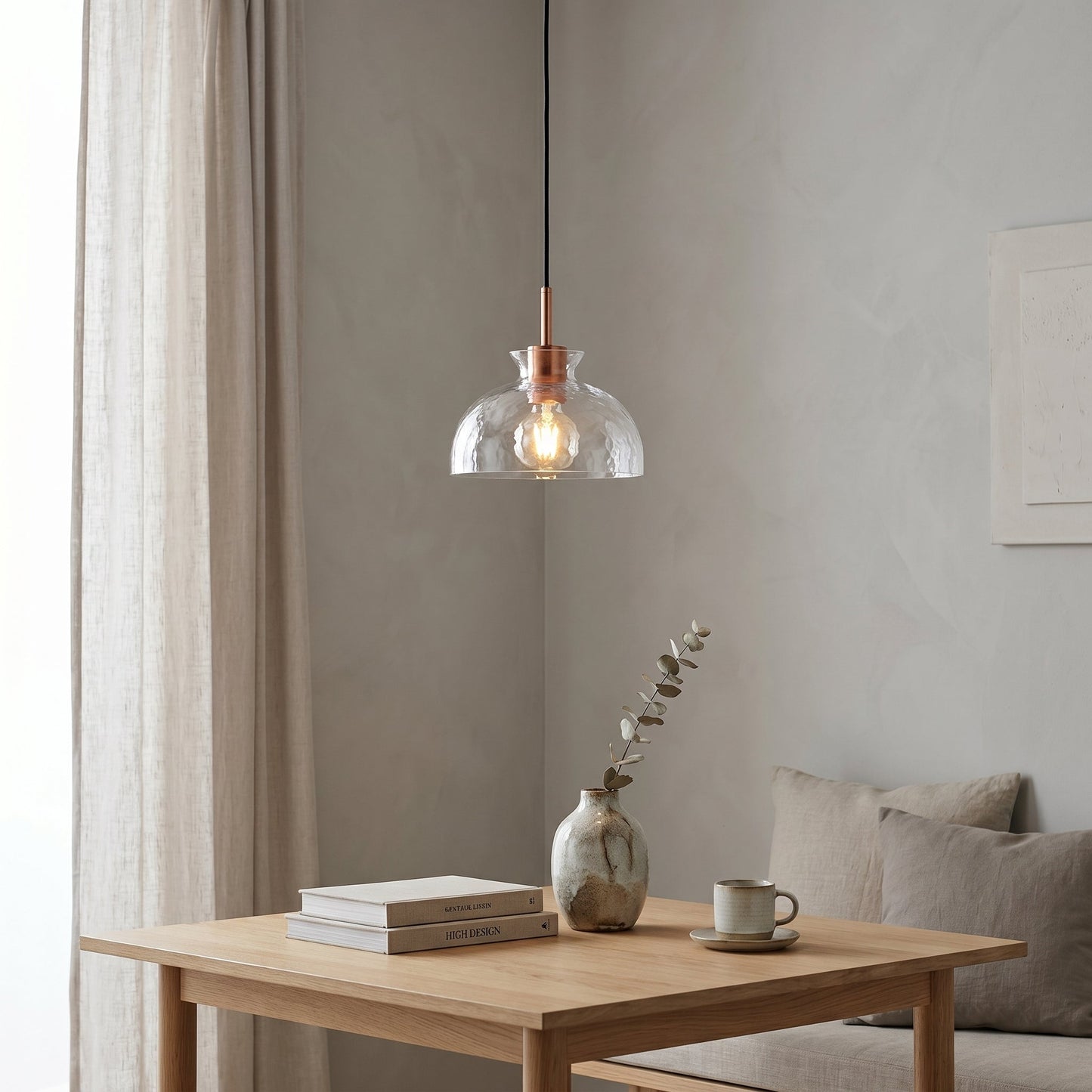 Artisan Collection | Glass Pendant Light with Unique Rippled Texture | Elegant Kitchen Pendant Lighting for Warm Ambient Glow 4