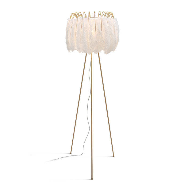 Feather Shade Tripod Lamp | Floor/Table