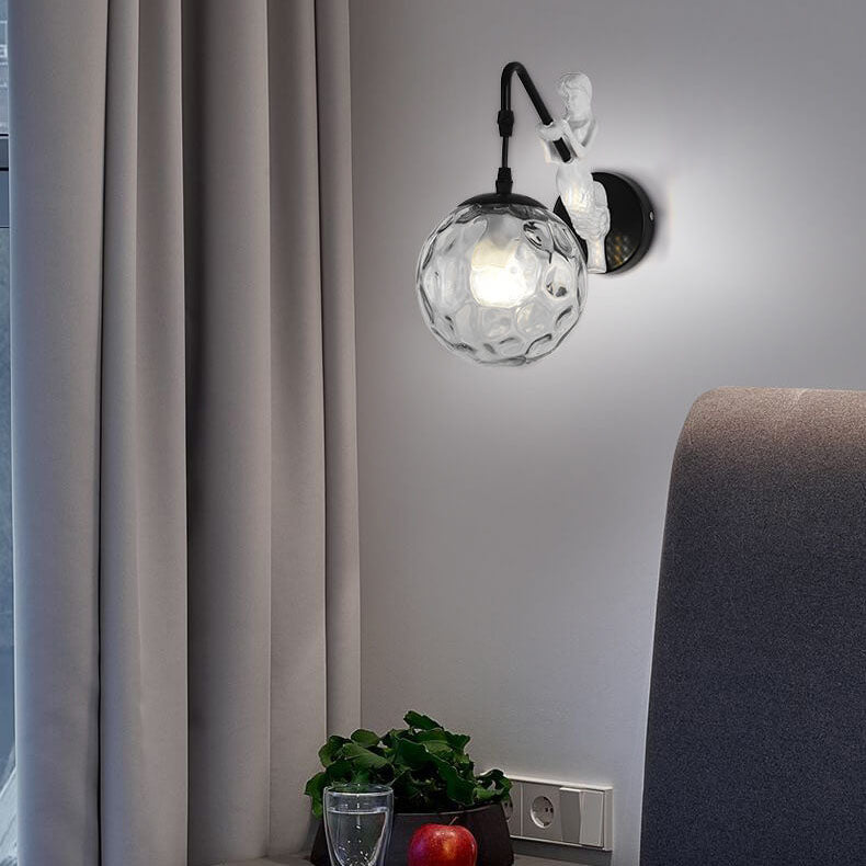 Artistic Wall Sconce Lighting | Sculptural Mermaid Design with Glass Shade | Unique Wall Lights for Cozy Ambiance 11