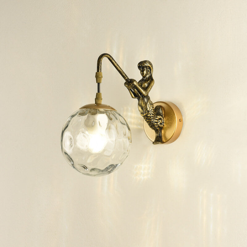 Artistic Wall Sconce Lighting | Sculptural Mermaid Design with Glass Shade | Unique Wall Lights for Cozy Ambiance 7