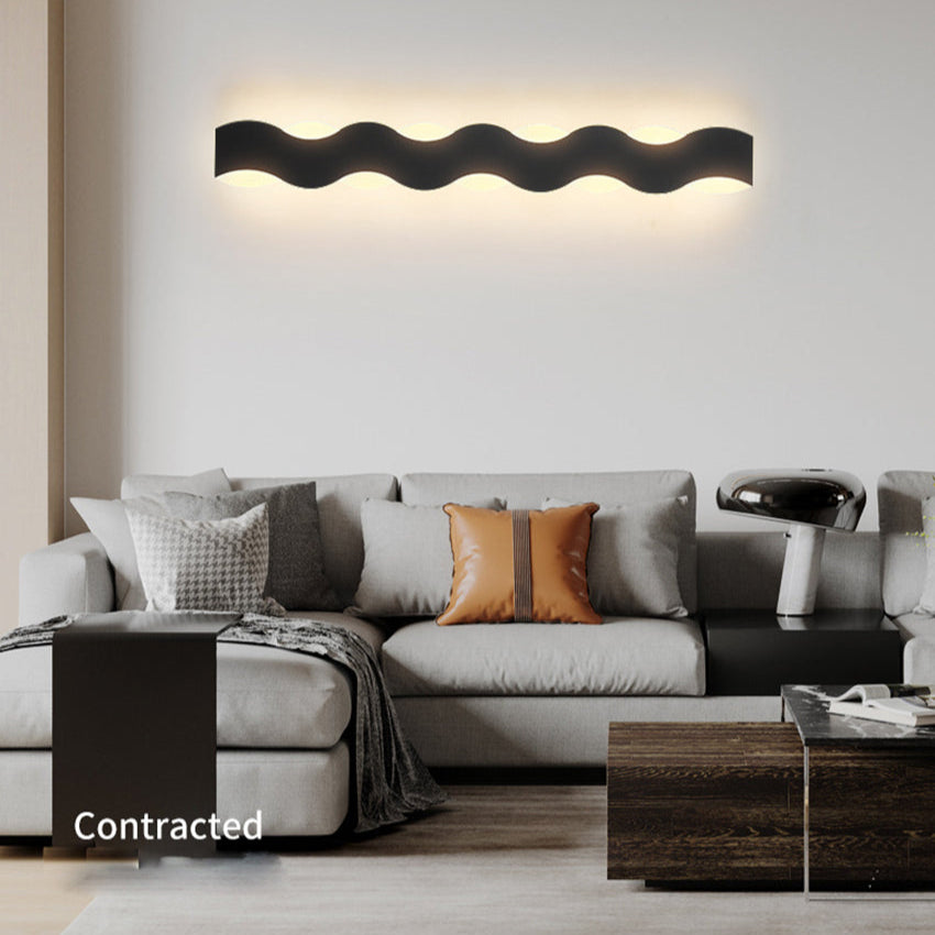 Artistic Wave Shaped Outdoor Wall Lamp with Efficient LED Up and Down Lighting | Durable Design for Elegant Exterior Ambiance 5