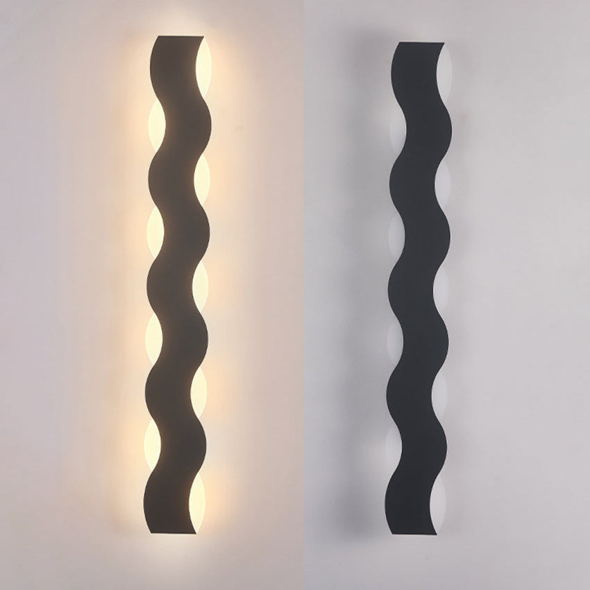Artistic Wave Shaped Outdoor Wall Lamp with Efficient LED Up and Down Lighting | Durable Design for Elegant Exterior Ambiance 7