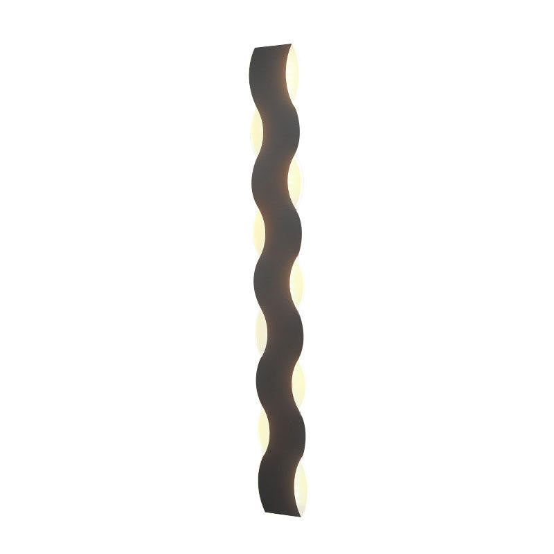 Artistic Wave Shaped Outdoor Wall Lamp with Efficient LED Up and Down Lighting | Durable Design for Elegant Exterior Ambiance 8