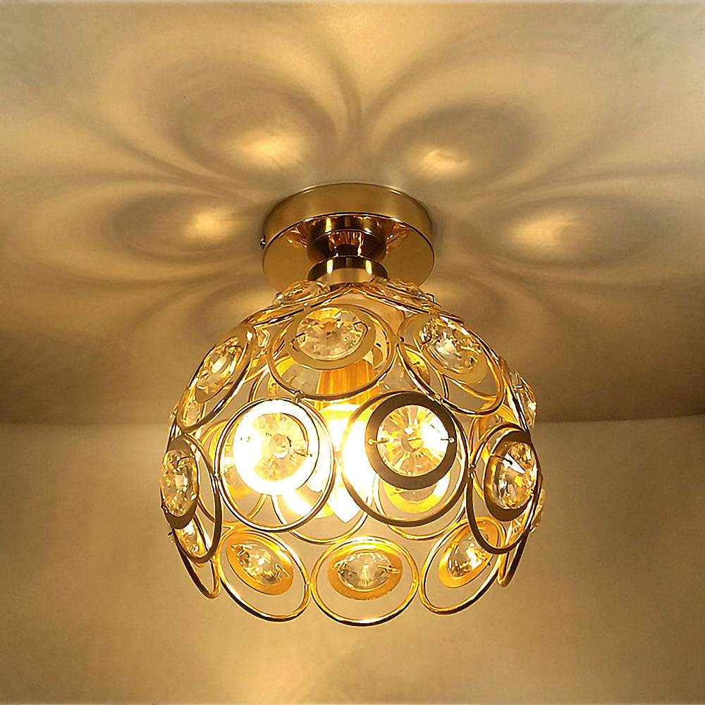 AuroraGleam | Elegant Opulent Gold Flush Mount Ceiling Light Fixture 0