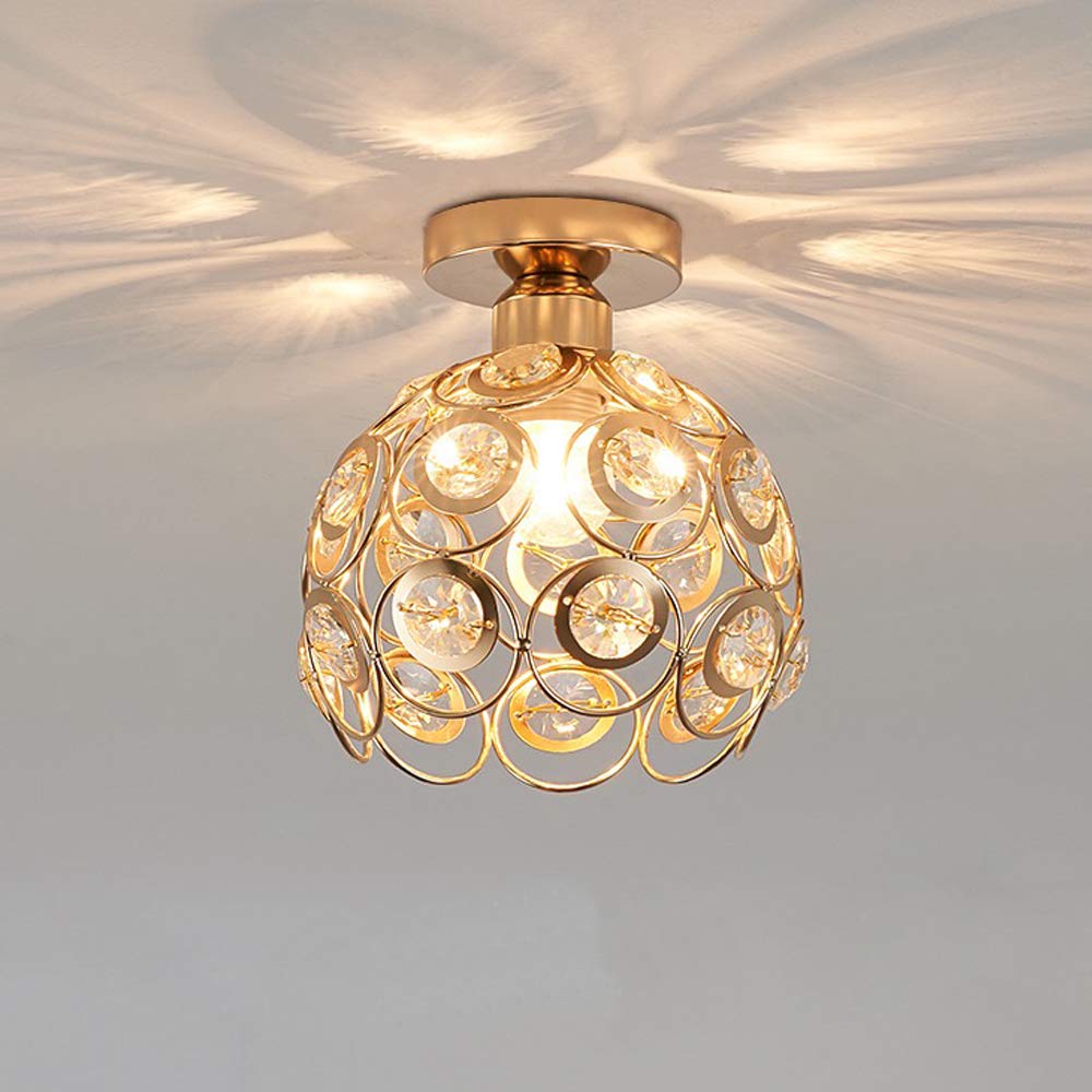 AuroraGleam | Elegant Opulent Gold Flush Mount Ceiling Light Fixture 1