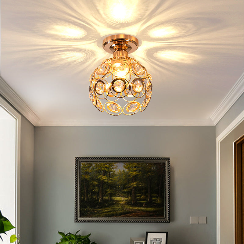 AuroraGleam | Elegant Opulent Gold Flush Mount Ceiling Light Fixture 2