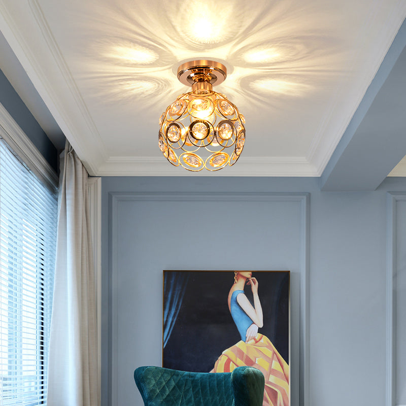 AuroraGleam | Elegant Opulent Gold Flush Mount Ceiling Light Fixture 3
