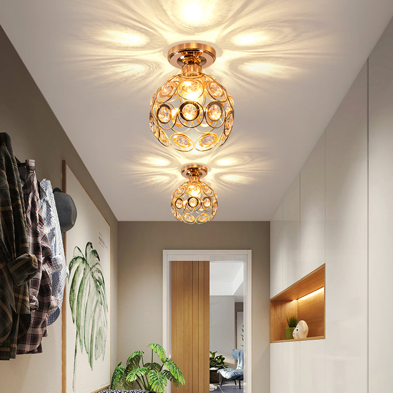 AuroraGleam | Elegant Opulent Gold Flush Mount Ceiling Light Fixture 4