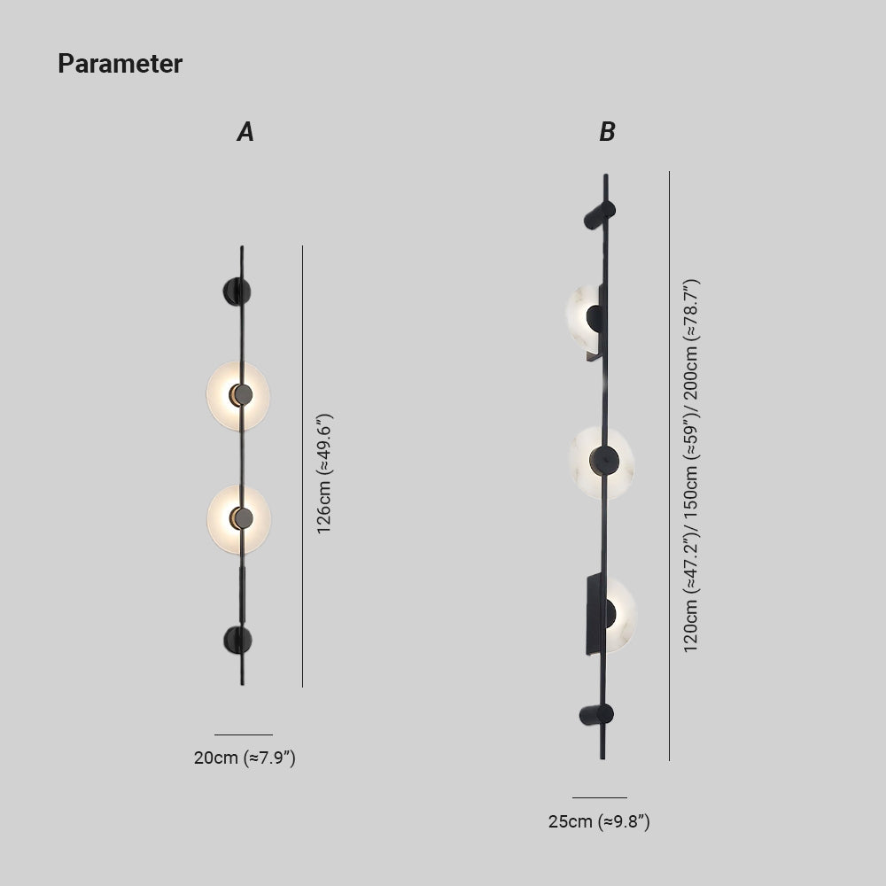 Jade Modern Alabaster Vertical Wall Light Bedroom Living Room