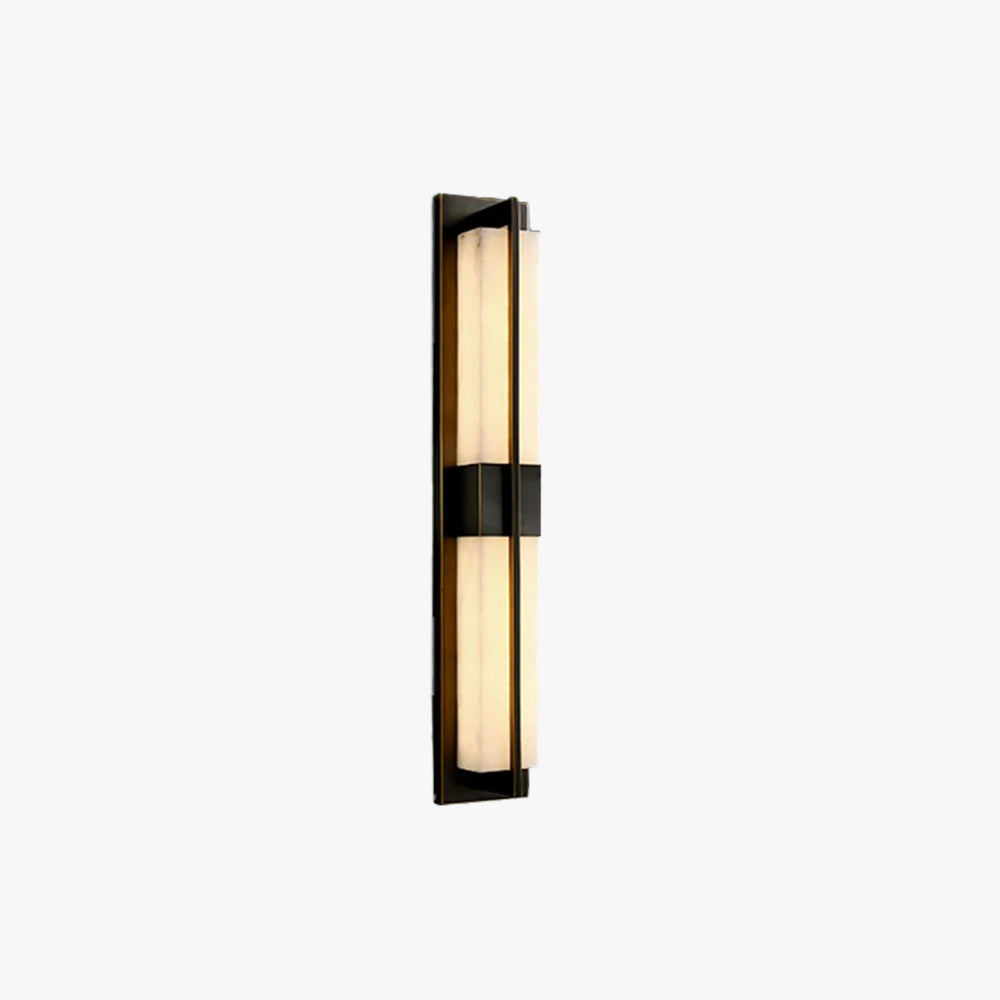 Jade Rectangular Alabaster Brass Wall Light Living Room Bedroom