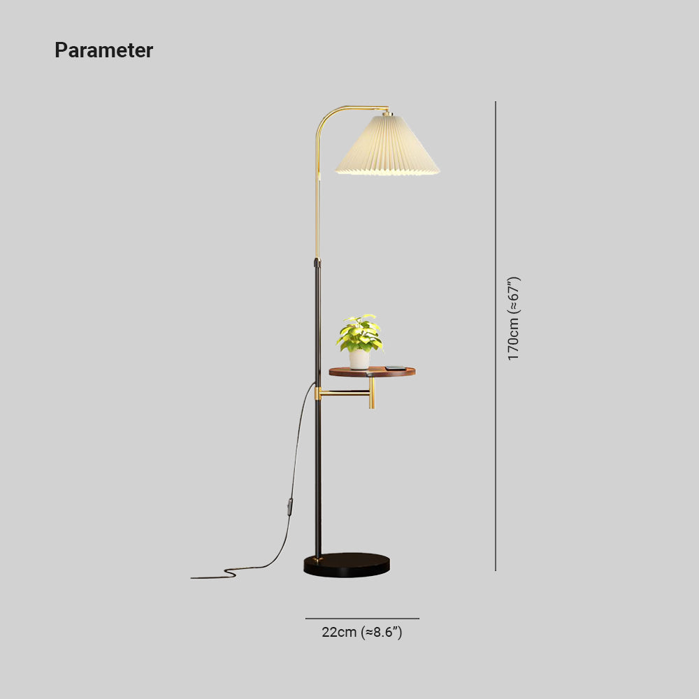Ozawa pleated floor lamp shelves