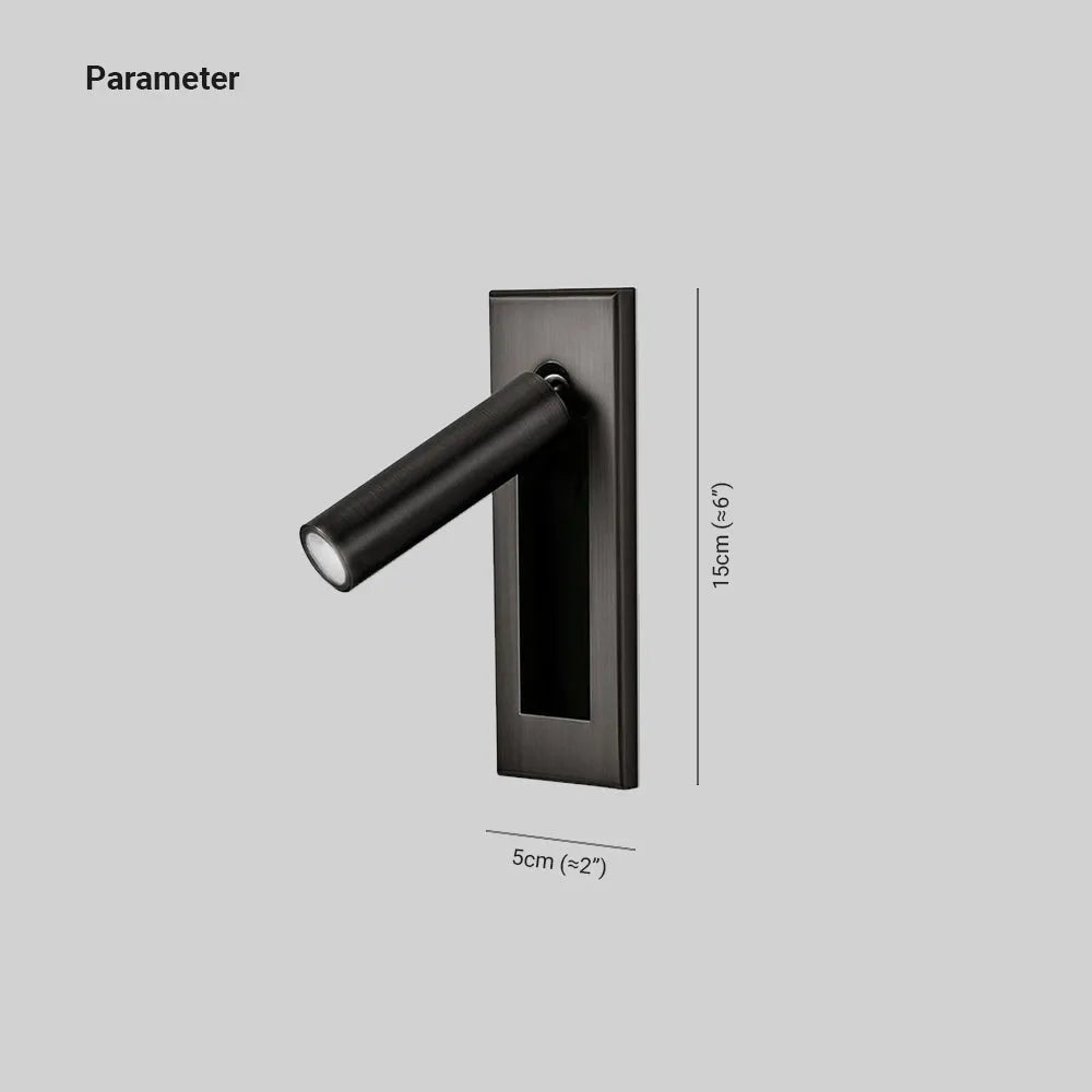 Arisha Modern Rotatable Embedded Bedside Sconce, Cylindrical/Square