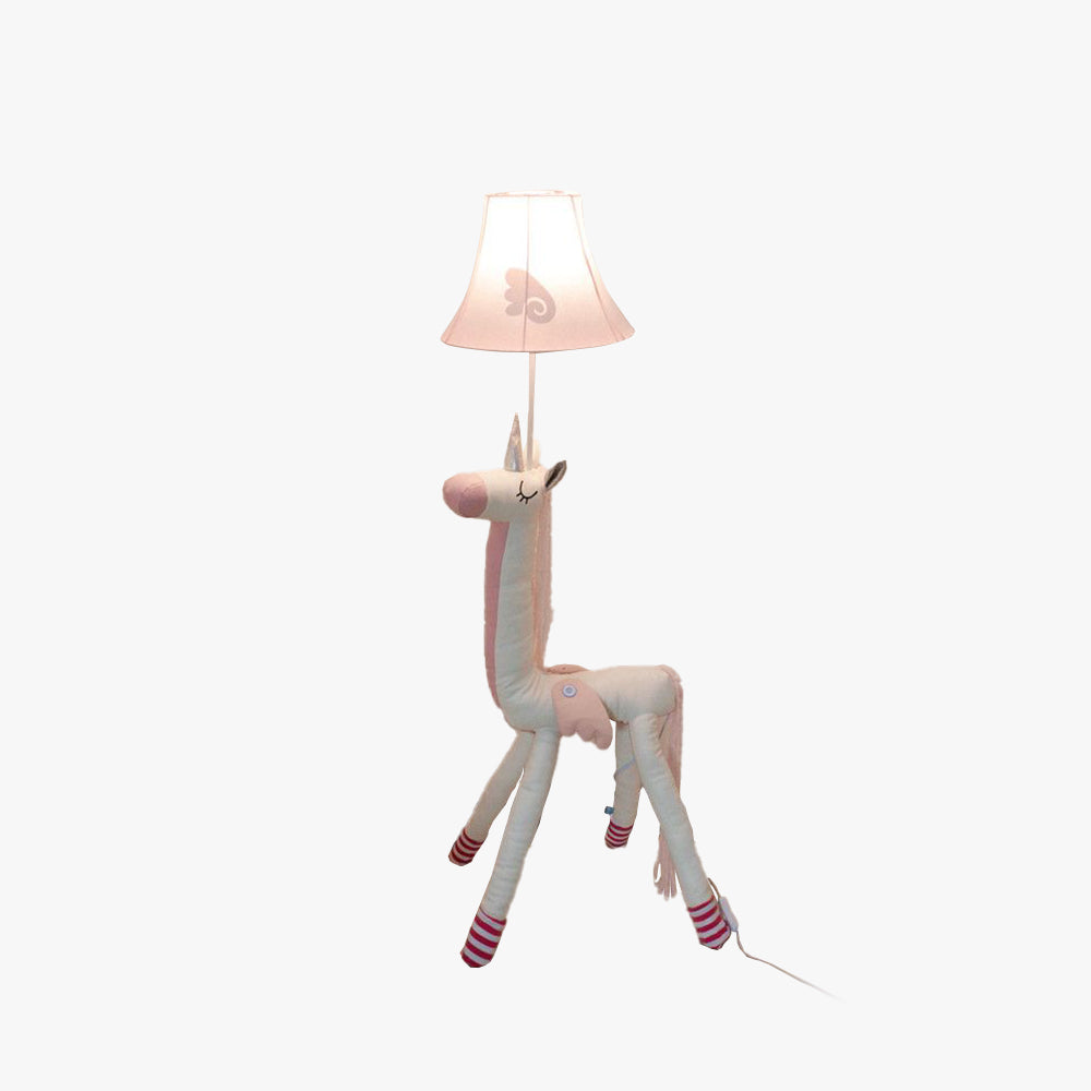 Minori Pink Plush Unicorn Floor Lamp