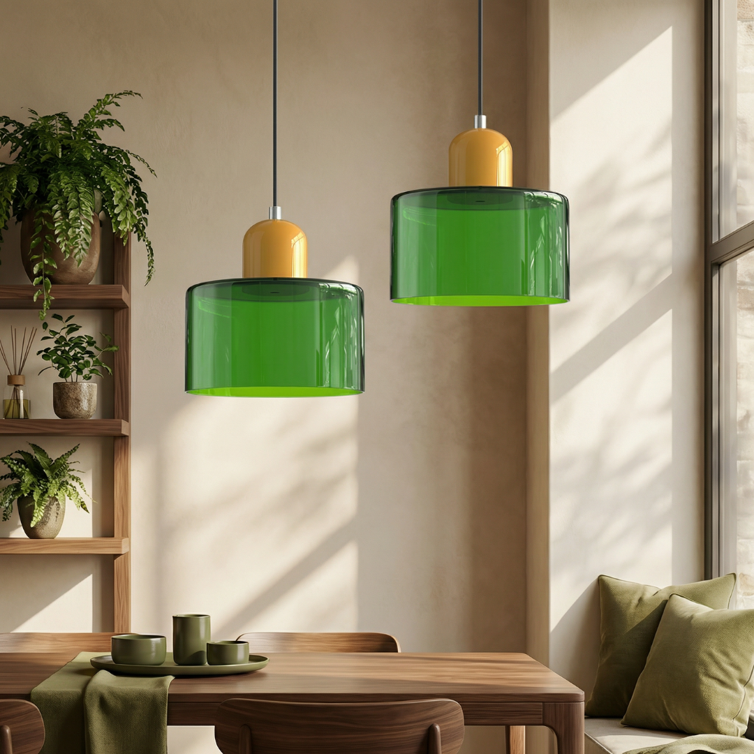 Bauhaus Collection | Round Glass Pendant Light with Soft Diffused Glow | Minimalist Design for Elegant Kitchen Lighting 2