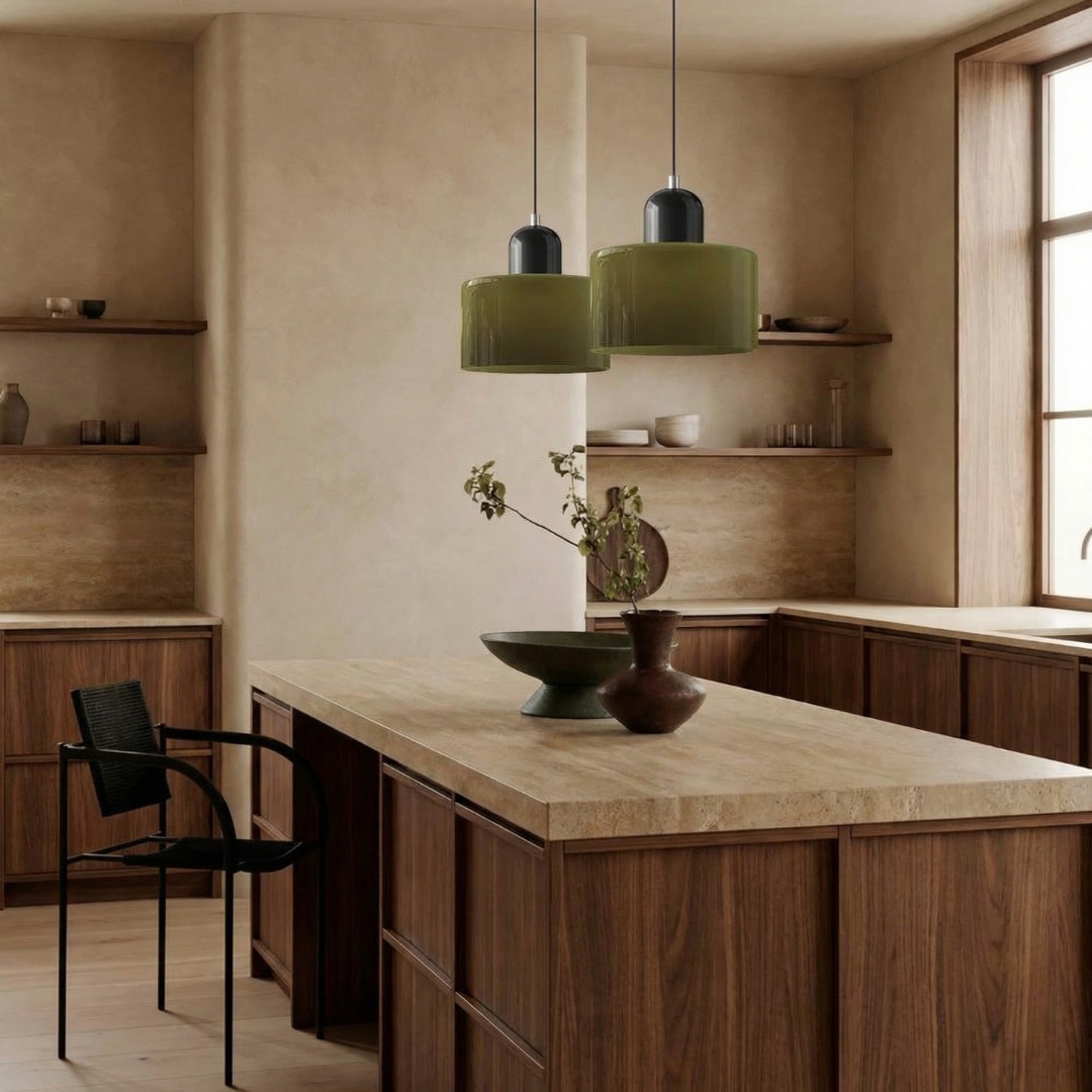 Bauhaus Collection | Round Glass Pendant Light with Soft Diffused Glow | Minimalist Design for Elegant Kitchen Lighting 3