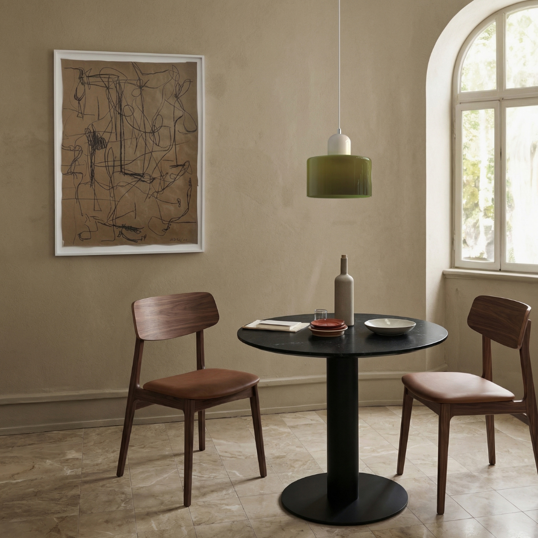 Bauhaus Collection | Round Glass Pendant Light with Soft Diffused Glow | Minimalist Design for Elegant Kitchen Lighting 4